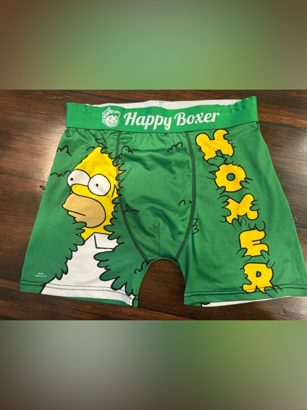 Happy Boxer Homer Simpson Green Novelty Boxer Briefs men’s medium